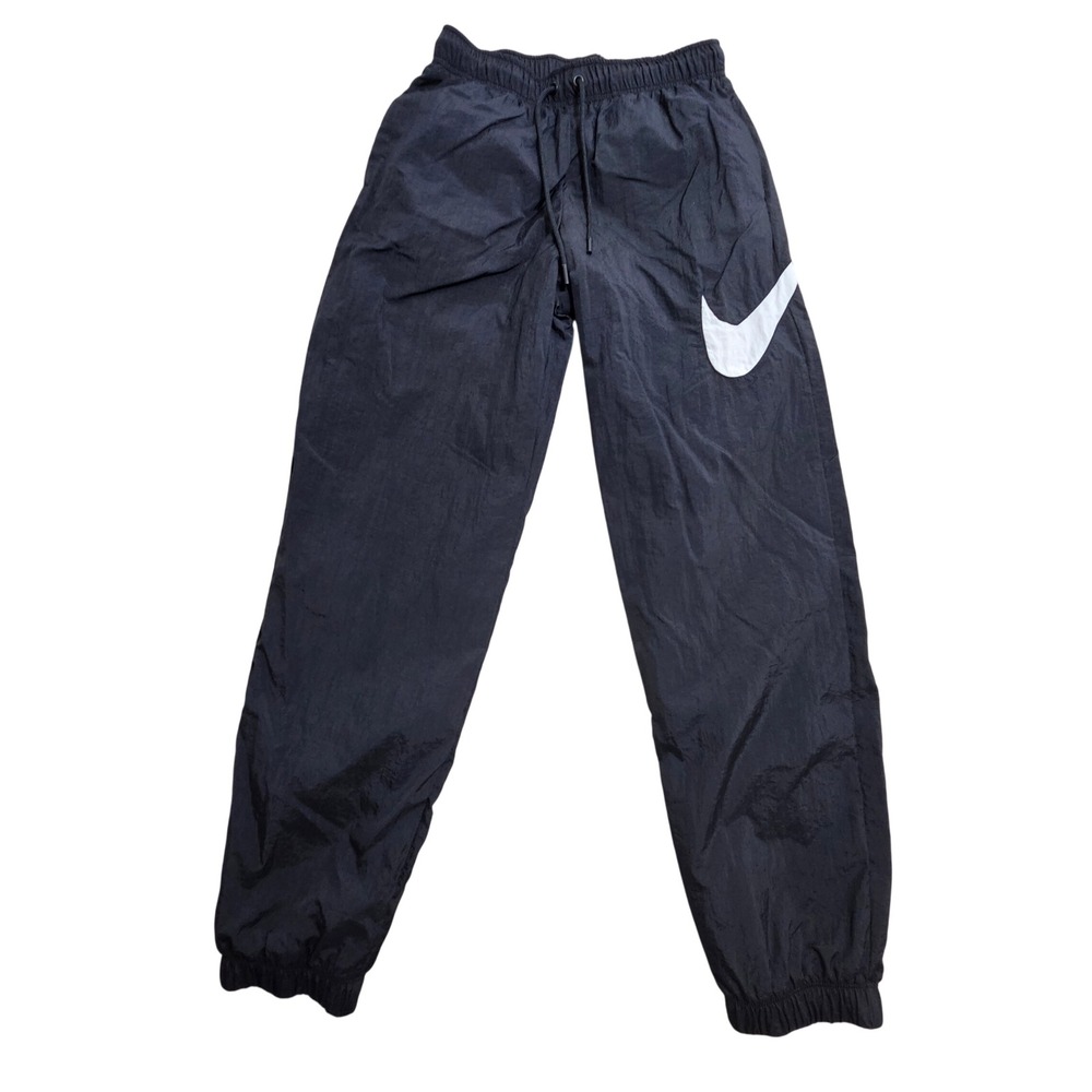 Nike Woven Jogger Pants XS Black Oversized Swoosh DM6183-010